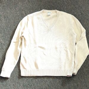 St Johns Bay Cream V-Neck Sweater